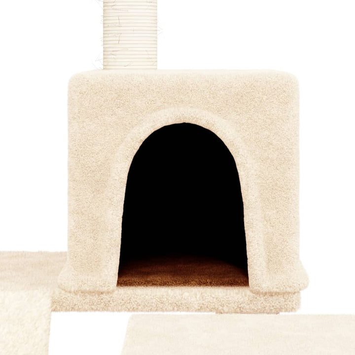 Kattenmeubel met sisal krabpalen 82 cm crèmekleurig