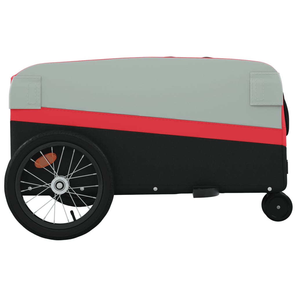 Fietstrailer 45 kg ijzer zwart en rood