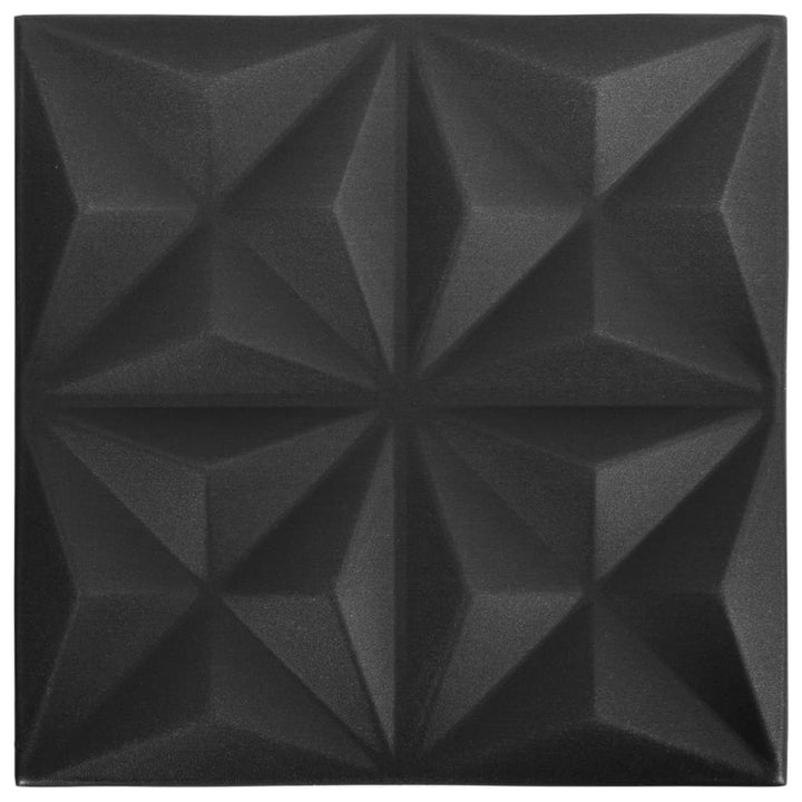 48 st Wandpanelen 3D 12 m² 50x50 cm origamizwart - Griffin Retail