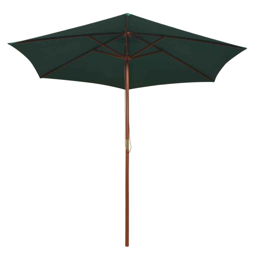 Parasol 270x270 cm houten paal groen