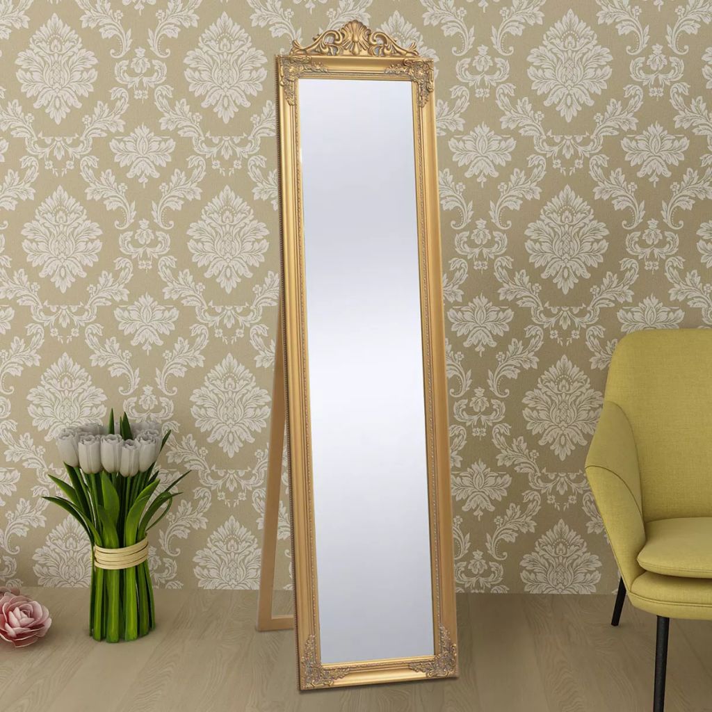 Vrijstaande spiegel Barok 160x40cm goud