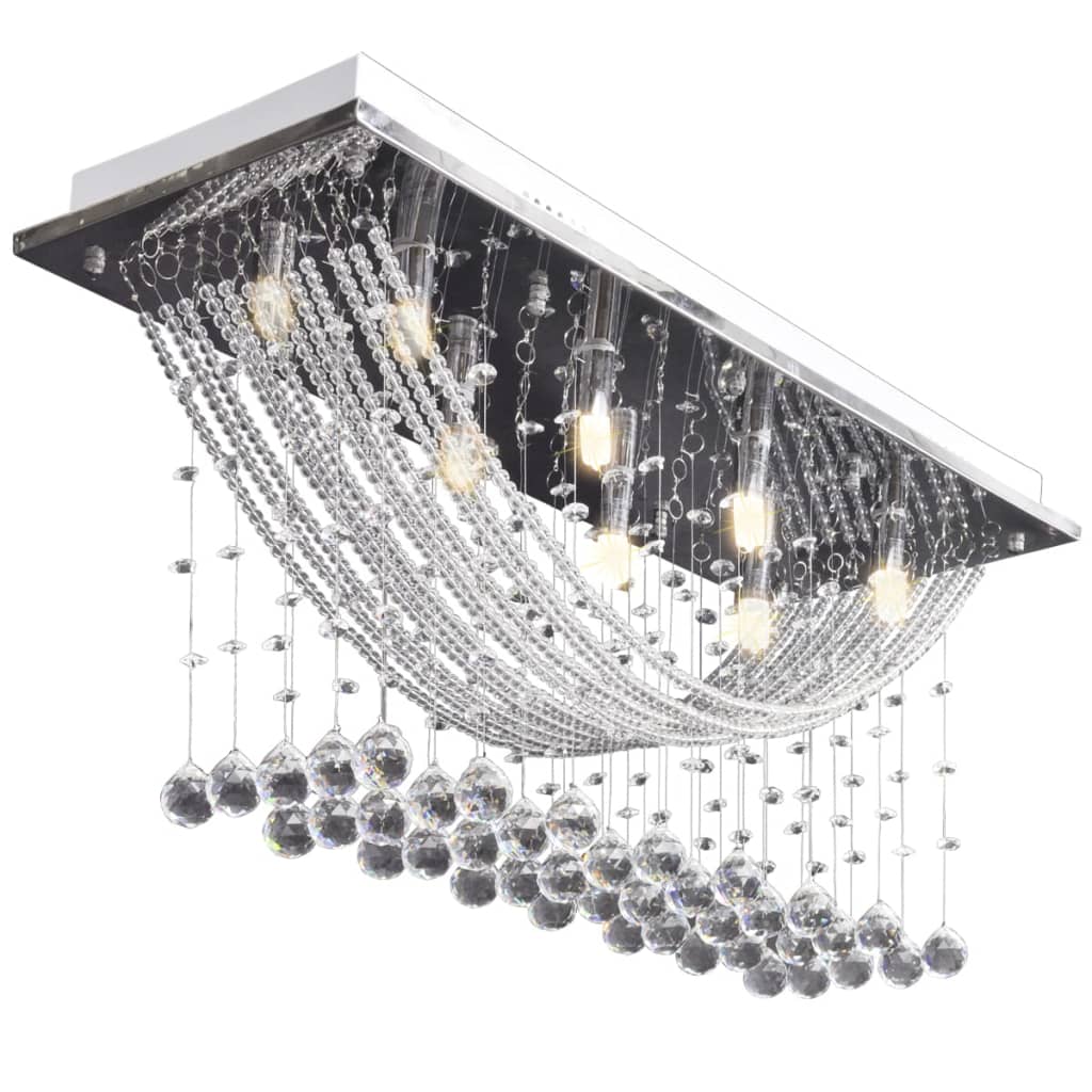 Plafondlamp met glinsterende glas kristallen kralen 8xG9 29 cm
