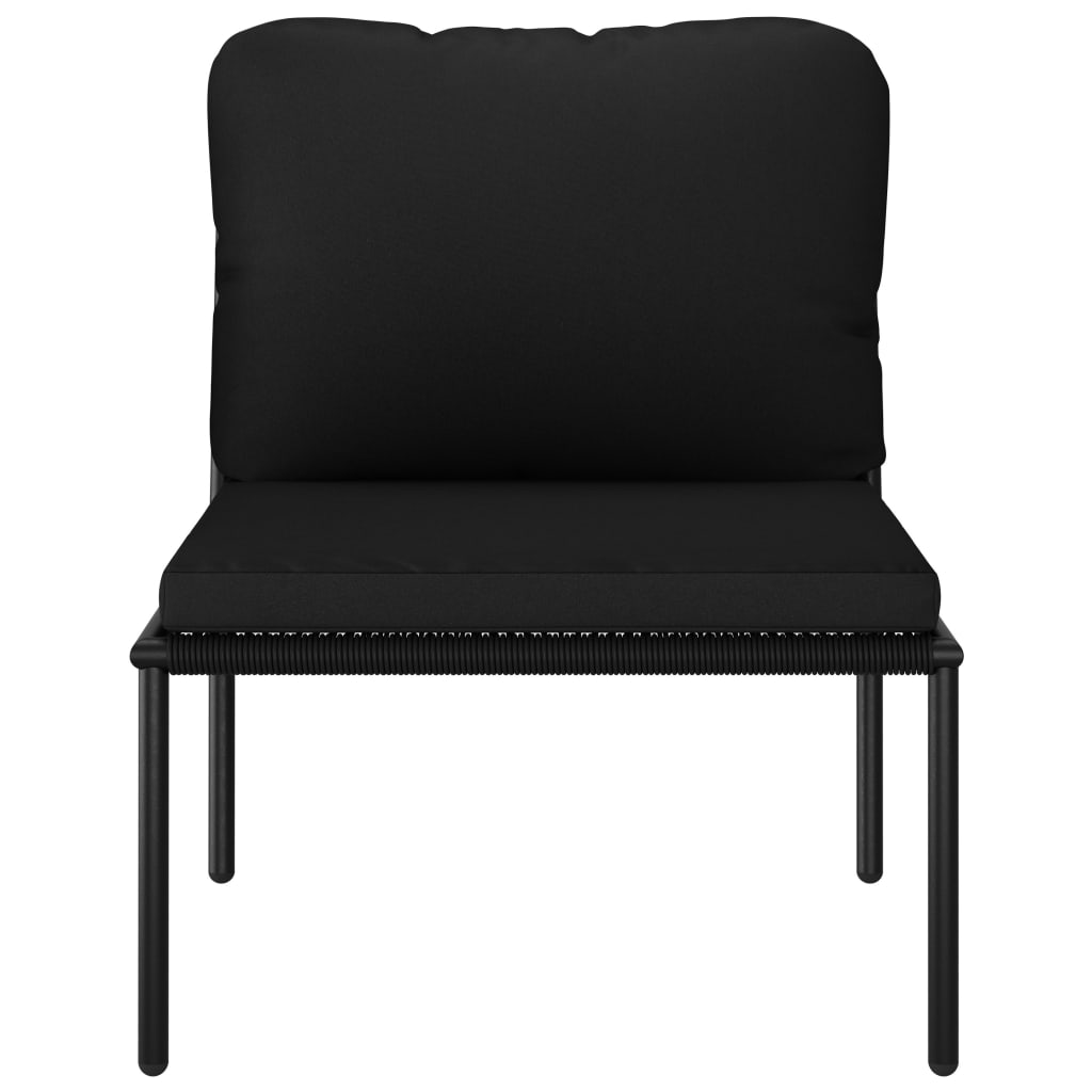 8-delige Loungeset met kussens PVC zwart