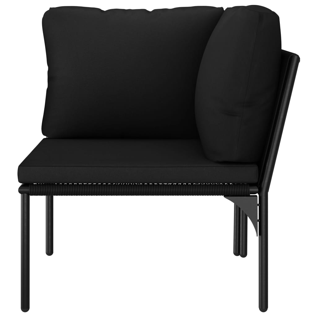 8-delige Loungeset met kussens PVC zwart