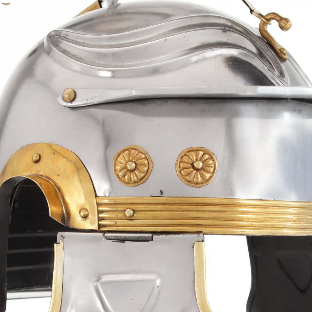 Soldatenhelm Romeins replica LARP staal zilverkleurig