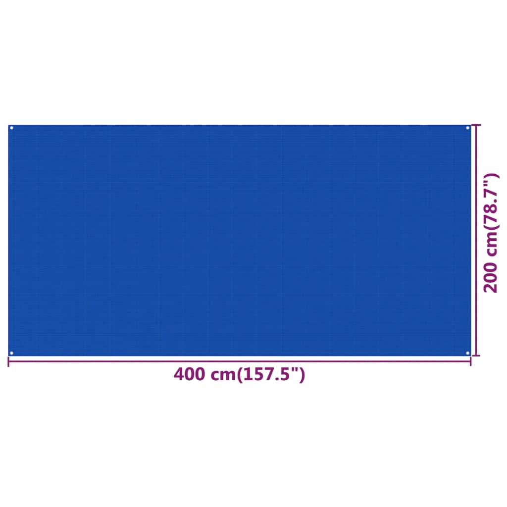 Tenttapijt 200x400 cm HDPE blauw