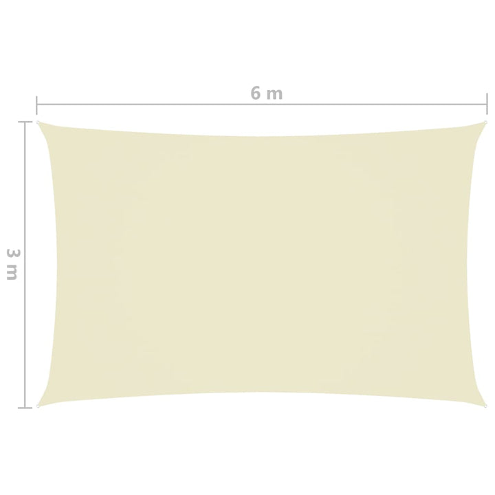 Zonnescherm rechthoekig 3x6 m oxford stof crèmekleurig