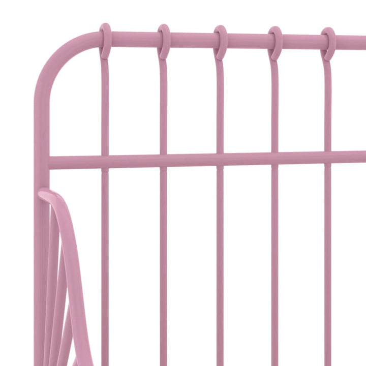Bedframe verlengbaar metaal roze 80x130/200 cm