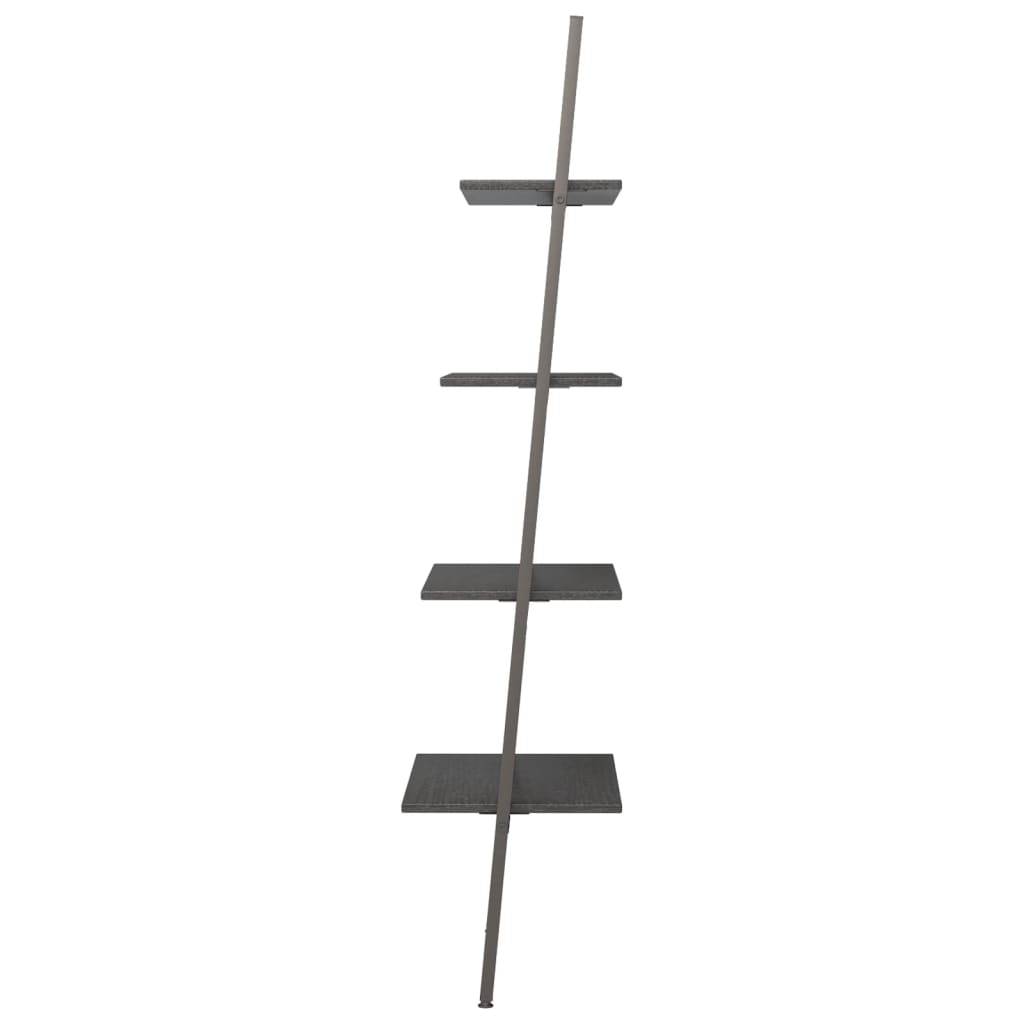 Ladderrek met 4 schappen 64x34x150,5 cm zwart