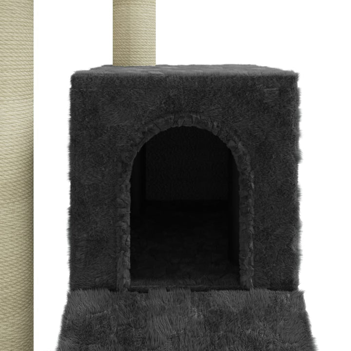 Kattenmeubel met sisal krabpalen 92 cm donkergrijs