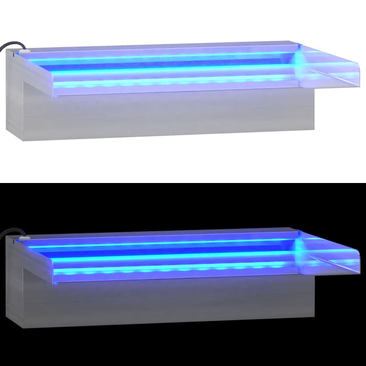 Watervaloverlaat met RGB LED's 30 cm roestvrij staal