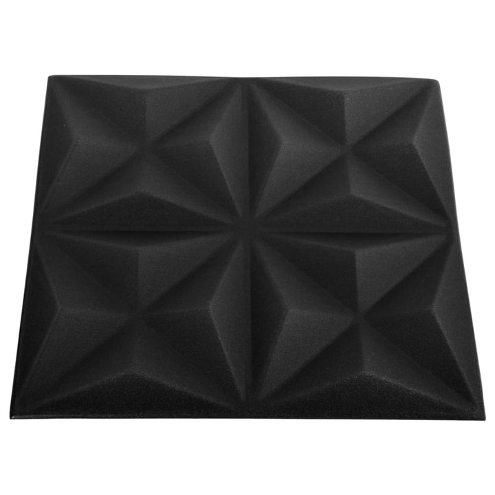 48 st Wandpanelen 3D 12 m² 50x50 cm origamizwart