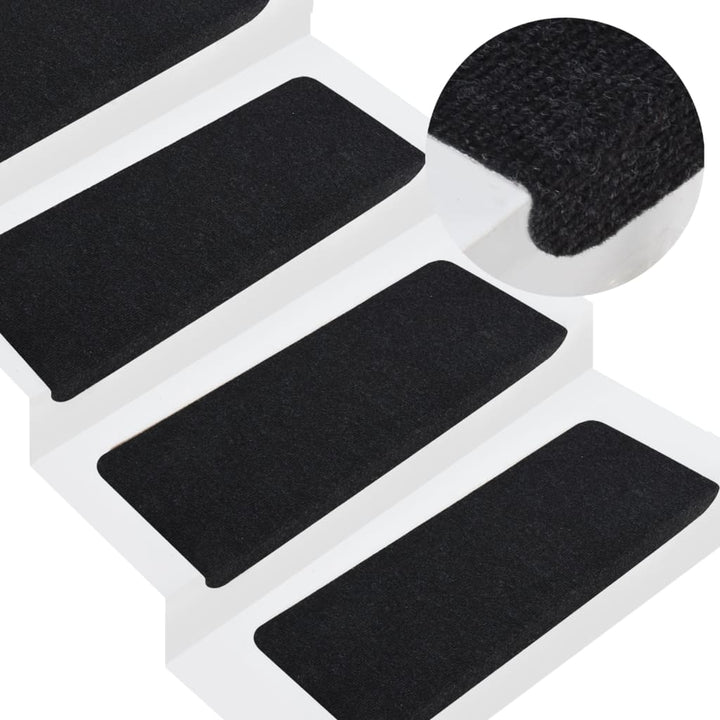 Trapmatten zelfklevend 15 st 65x28 cm zwart
