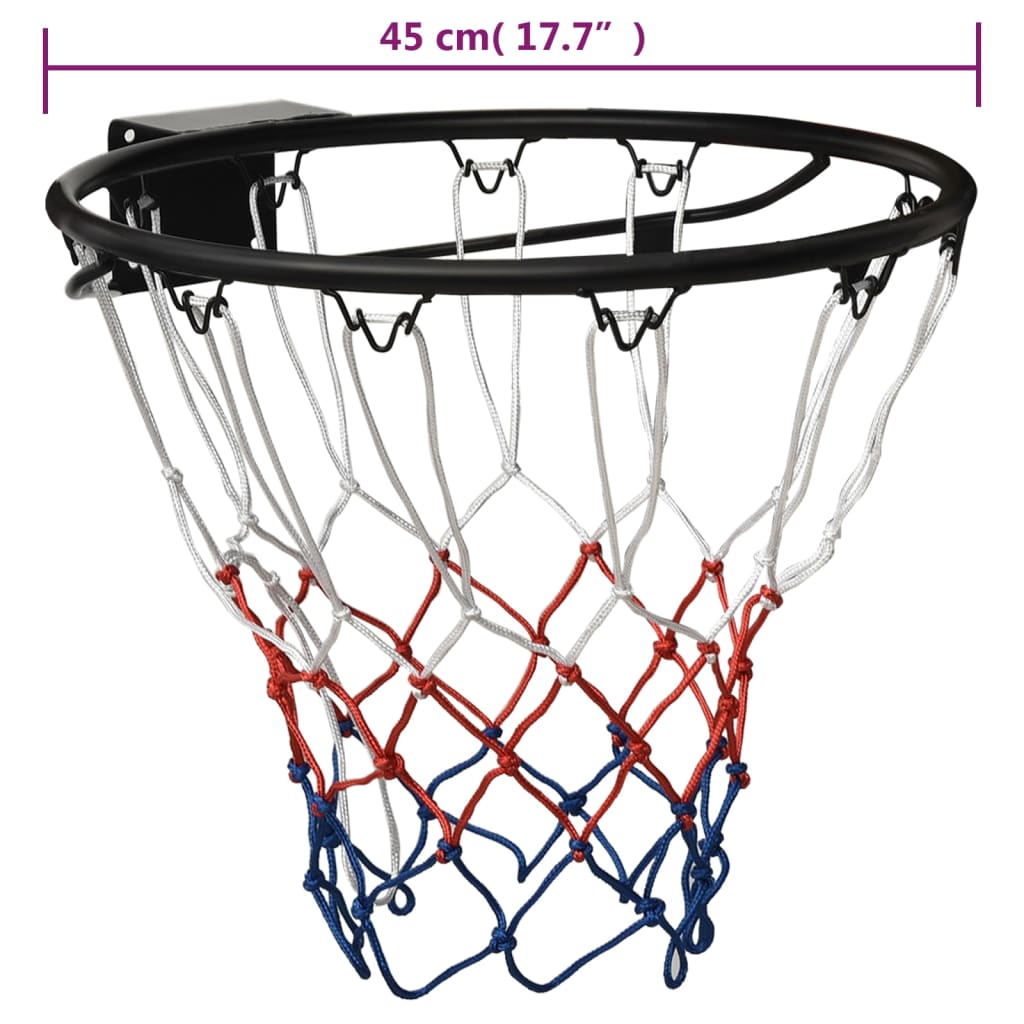 Basketbalring 45 cm staal zwart