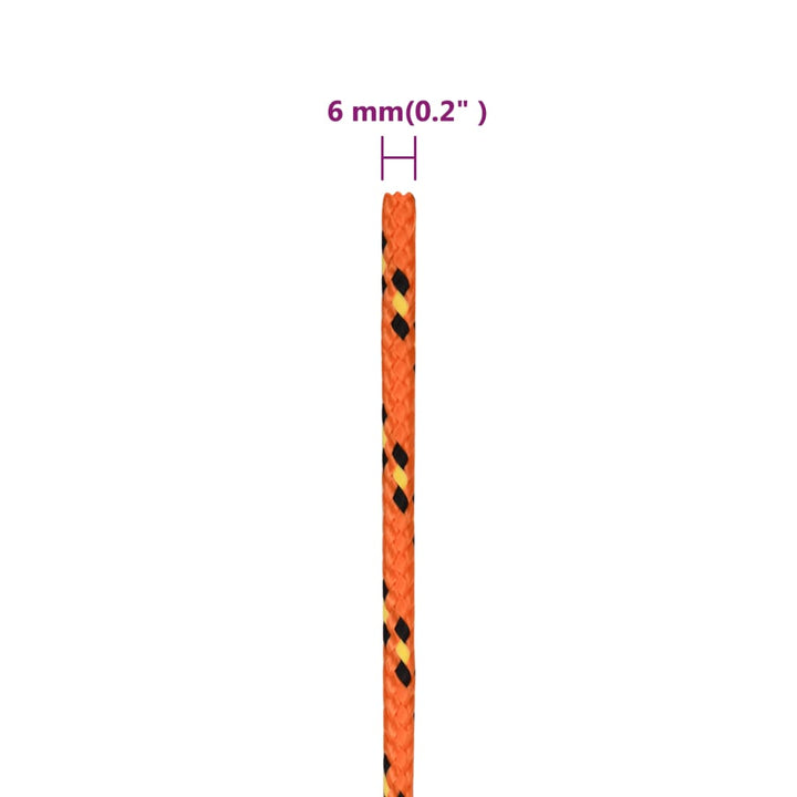 Boottouw 6 mm 50 m polypropyleen oranje