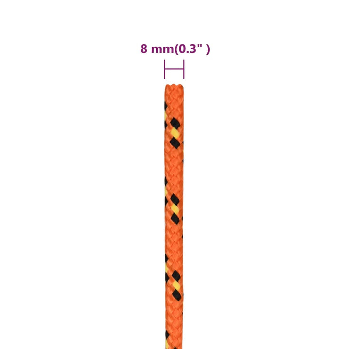 Boottouw 8 mm 25 m polypropyleen oranje