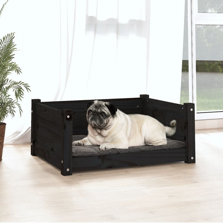 Hondenmand 65,5x50,5x28 cm massief grenenhout zwart