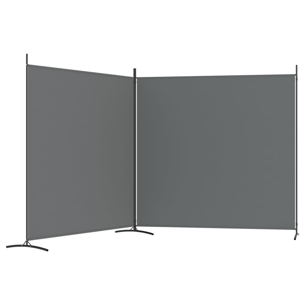 Kamerscherm met 2 panelen 346x180 cm stof antracietkleurig