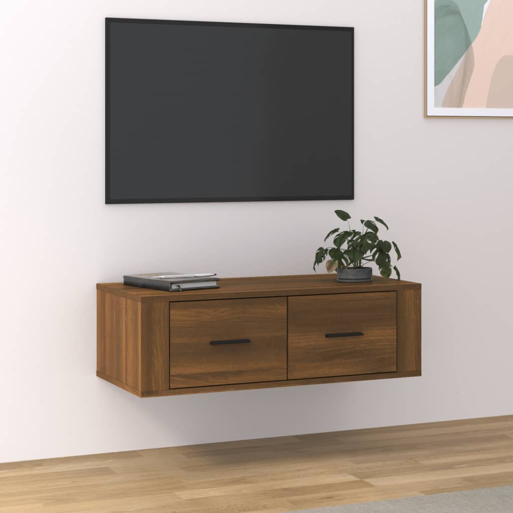 Vestiging Mentor Conceit Tv-hangmeubel 80x36x25 cm bewerkt hout bruineikenkleurig - Griffin Retail