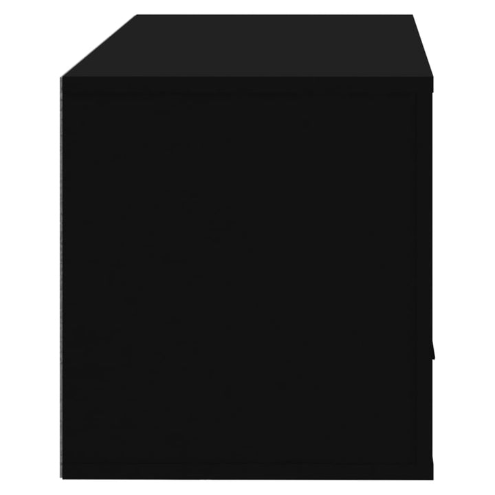 Wandschoenenkast 70x35x38 cm bewerkt hout zwart