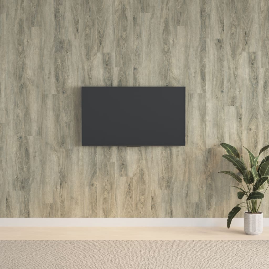 Wandpanelen hout-look 2,06 m² PVC grijs