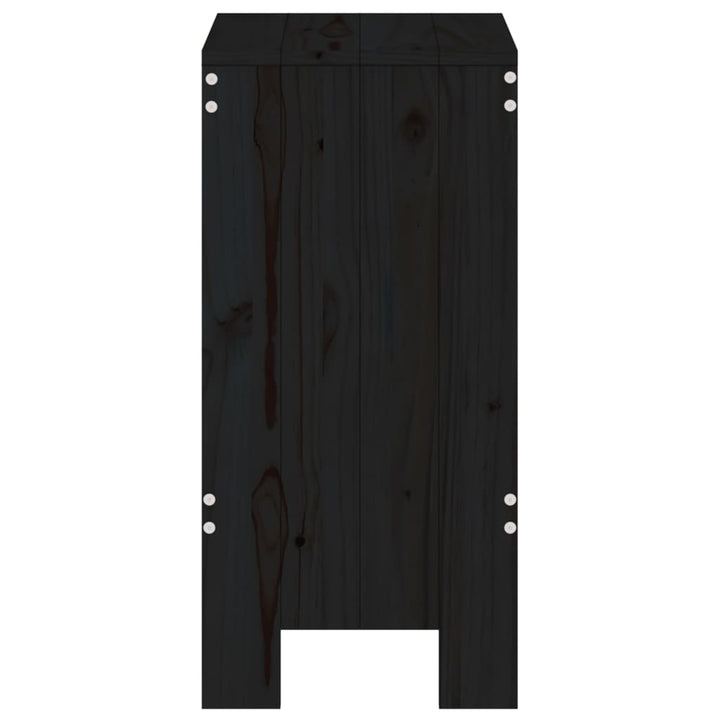 Barkrukken 2 st 40x36x75 cm massief grenenhout zwart