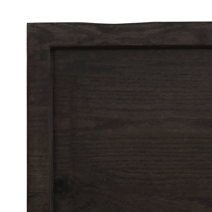 Tafelblad 140x60x6 cm behandeld massief eikenhout donkergrijs