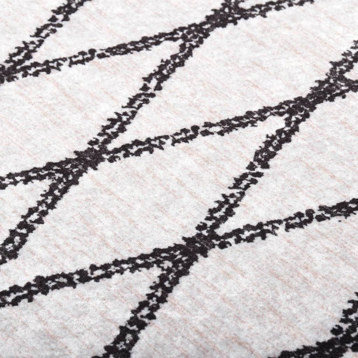Vloerkleed wasbaar anti-slip 120x170 cm zwart en wit