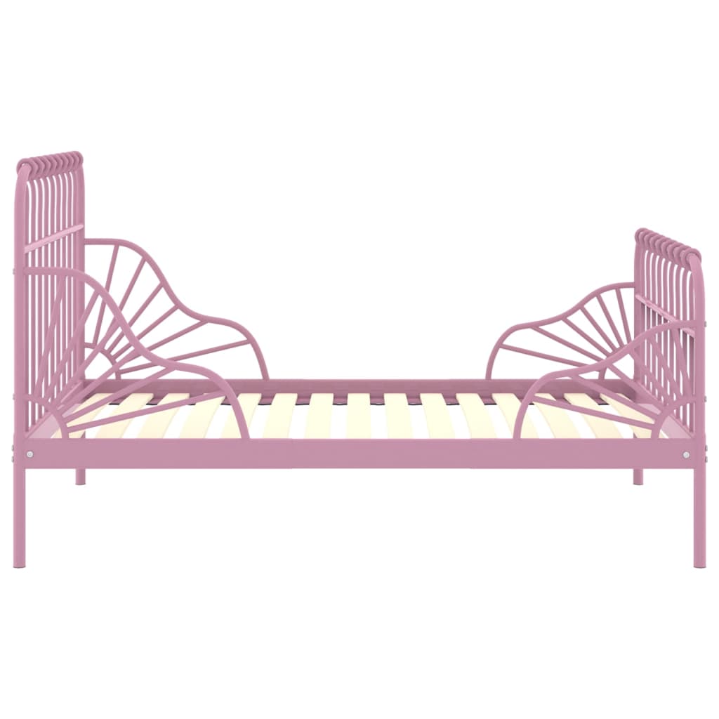 Bedframe verlengbaar metaal roze 80x130/200 cm - Griffin Retail