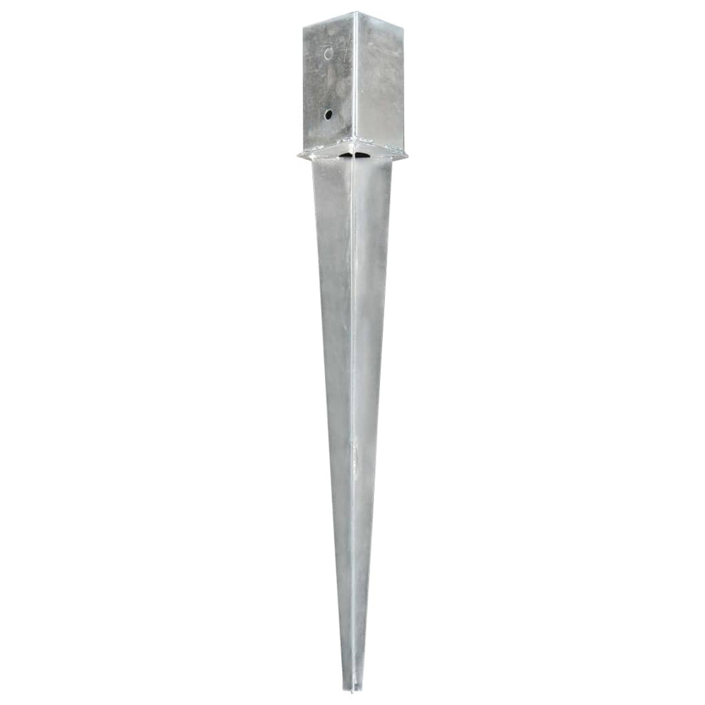 Grondpinnen 12 st 8x8x76 cm gegalvaniseerd staal zilverkleurig - Griffin Retail