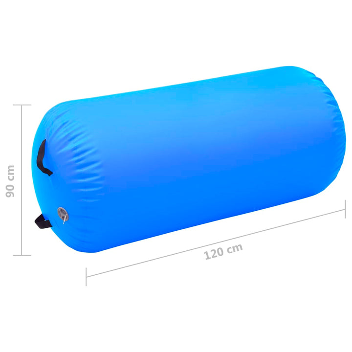 Gymnastiekrol met pomp opblaasbaar 120x90 cm PVC blauw - Griffin Retail