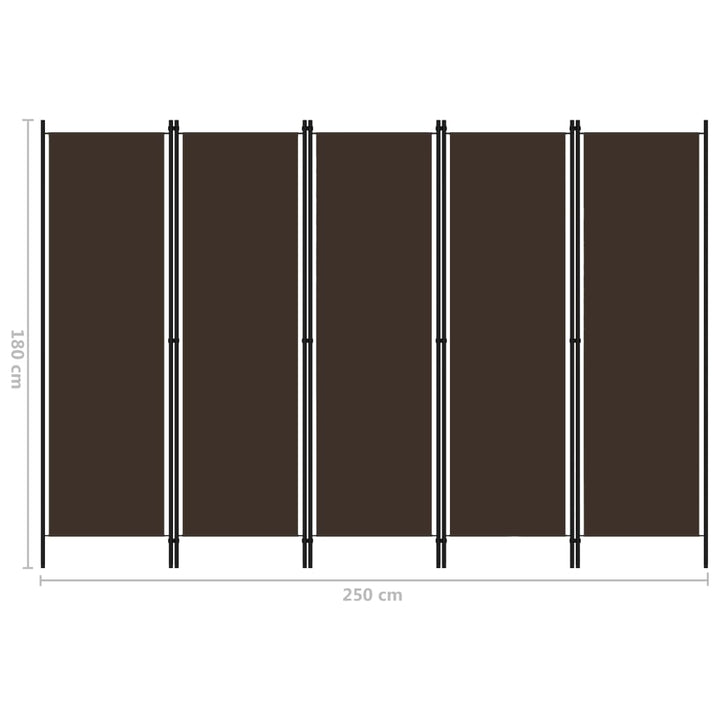 Kamerscherm met 5 panelen 250x180 cm bruin - Griffin Retail