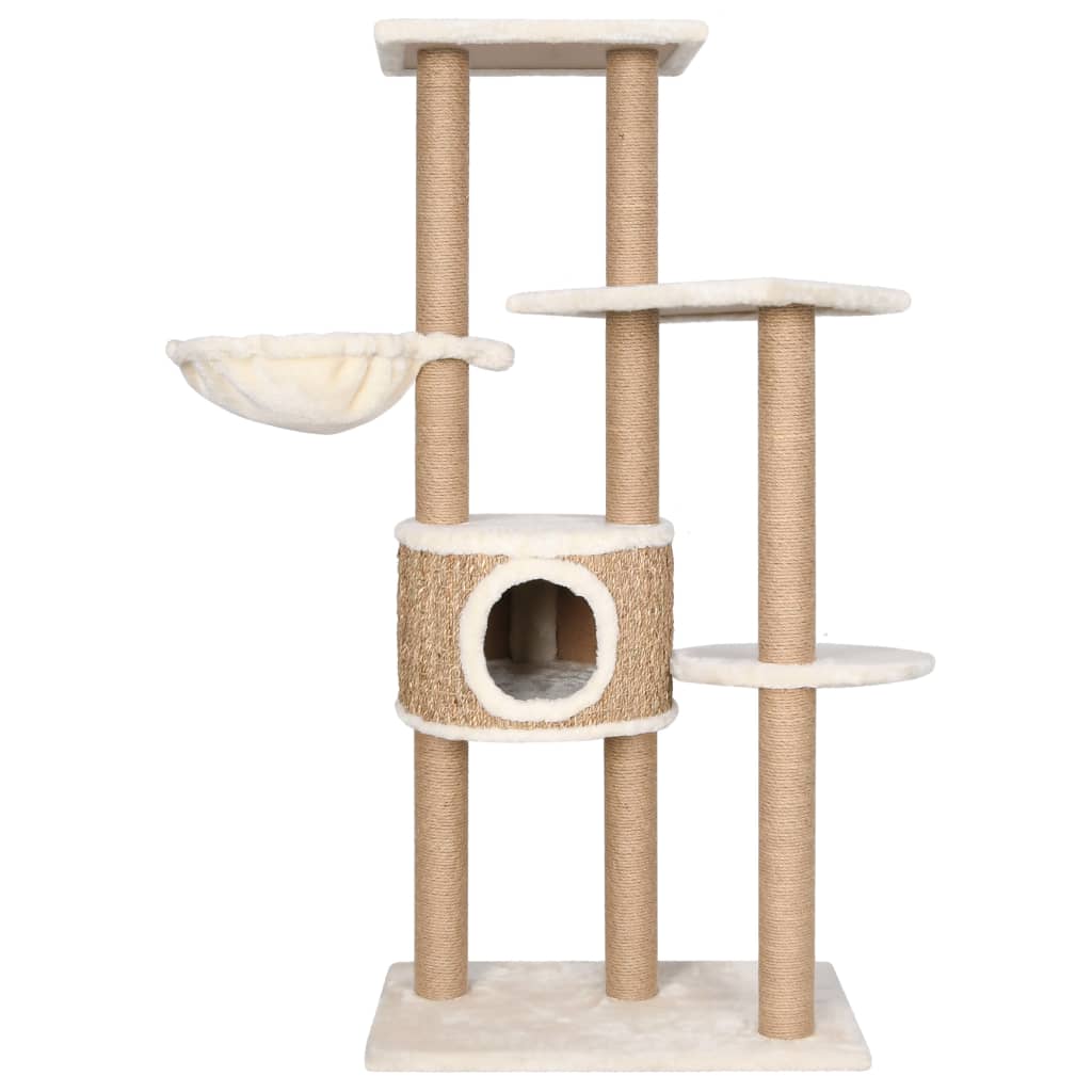 Kattenmeubel met krabpalen 126 cm zeegras - Griffin Retail