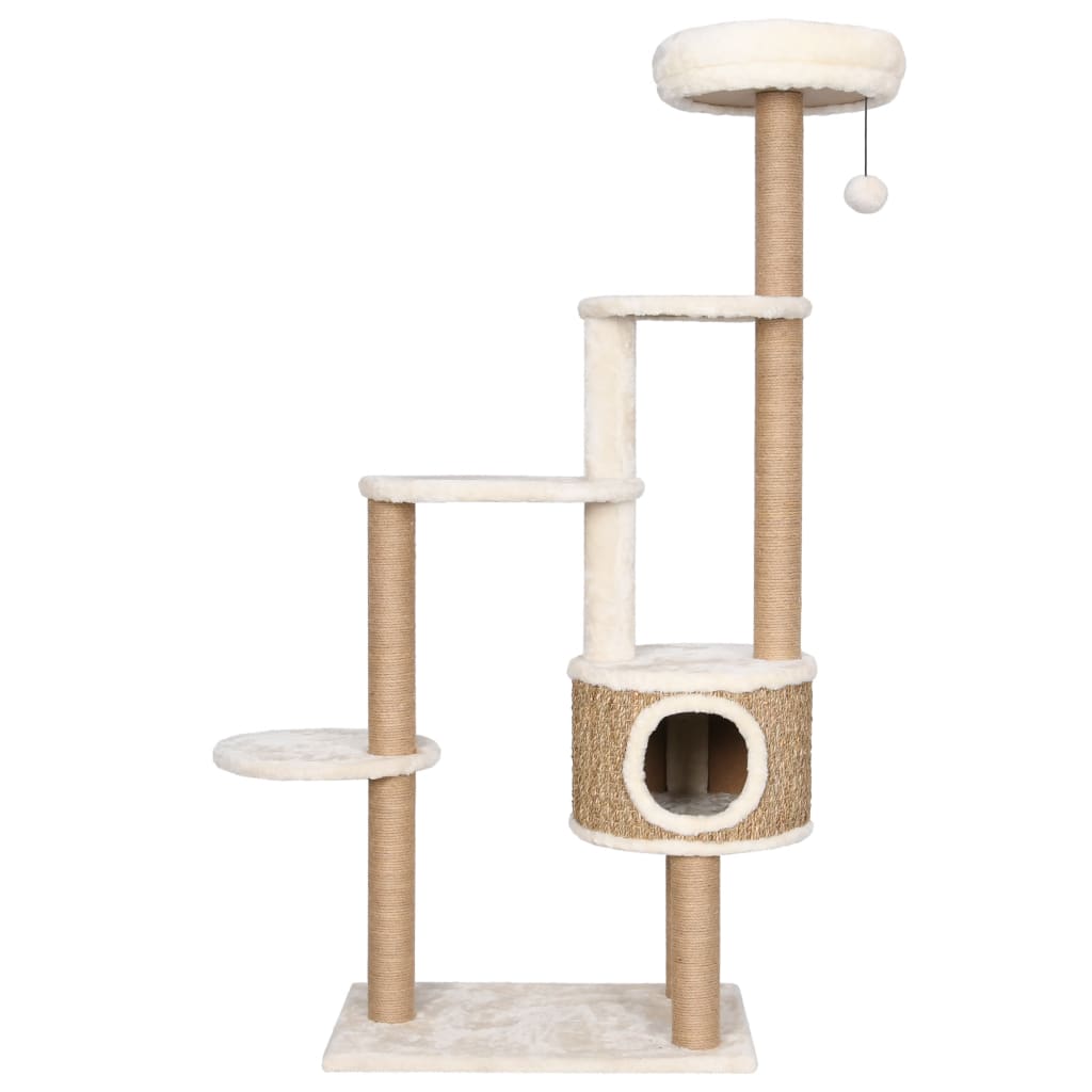 Kattenmeubel met luxe kussen en krabpalen 148 cm zeegras - Griffin Retail
