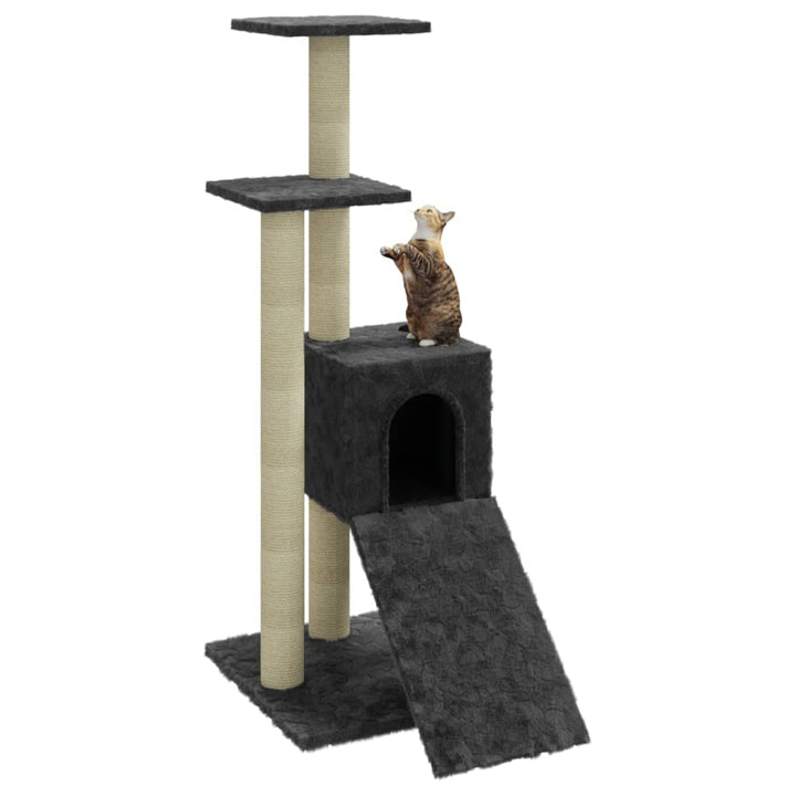 Kattenmeubel met sisal krabpalen 92 cm donkergrijs - Griffin Retail