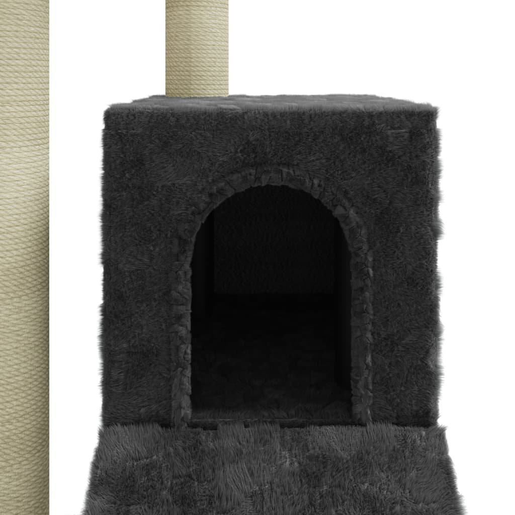 Kattenmeubel met sisal krabpalen 92 cm donkergrijs - Griffin Retail