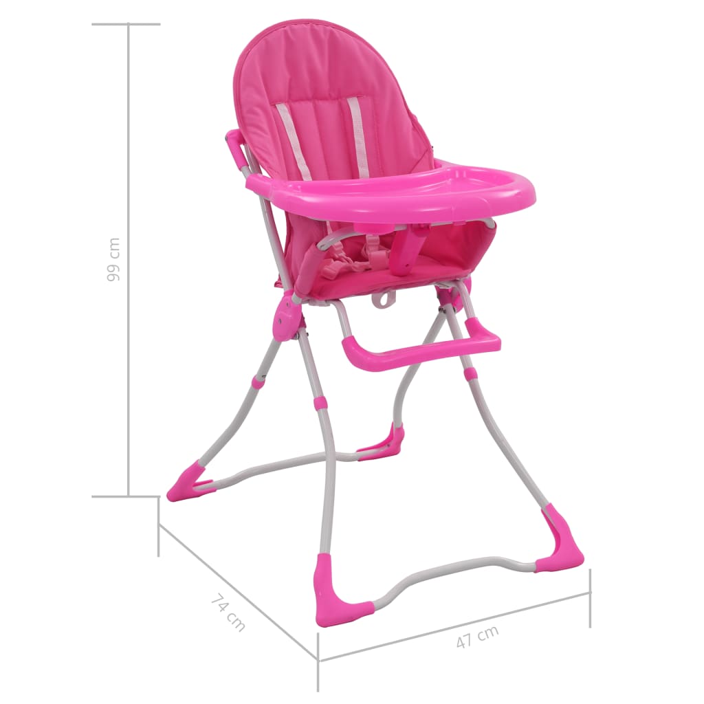 Kinderstoel hoog roze en wit - Griffin Retail