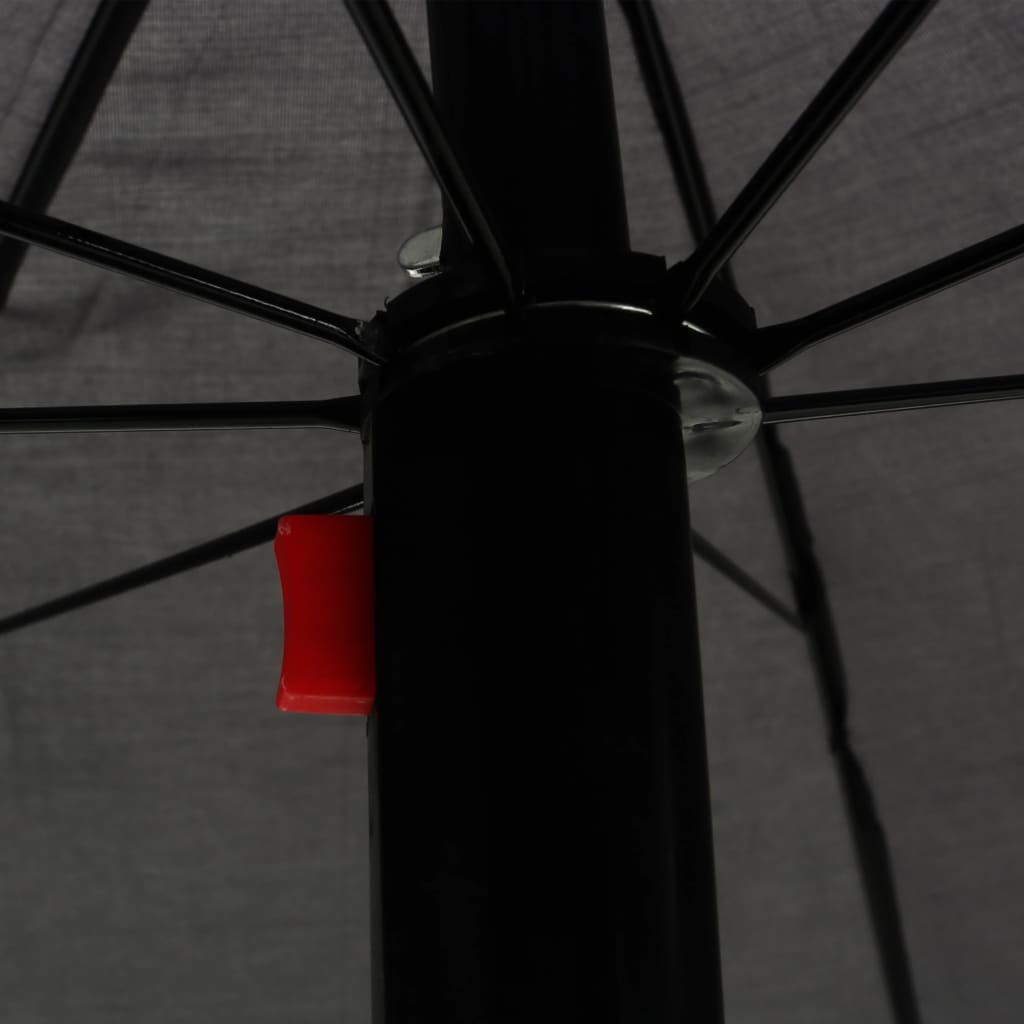 Loungebed met parasol poly rattan grijs - Griffin Retail