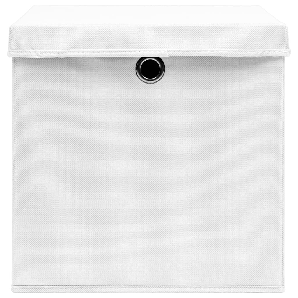 Opbergboxen met deksels 10 st 28x28x28 cm wit - Griffin Retail