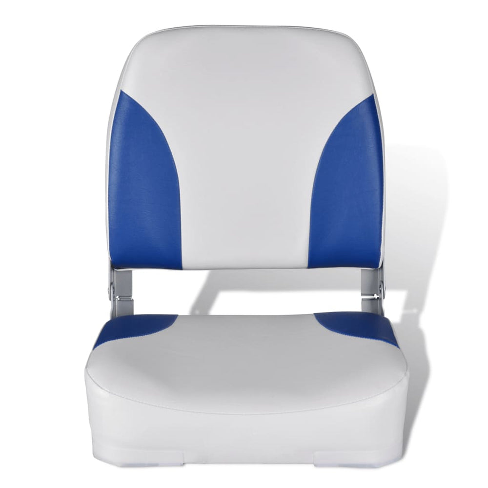 Opklapbare bootstoel met blauw-wit kussen 41 x 36 x 48 cm - Griffin Retail