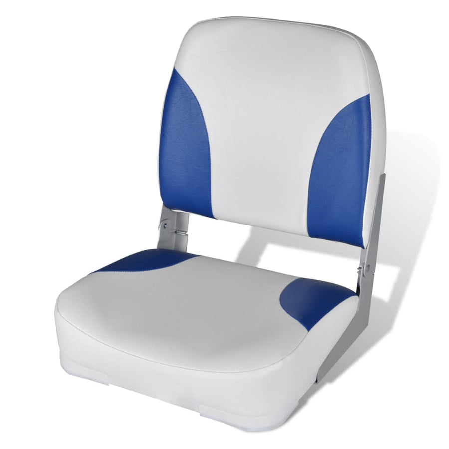 Opklapbare bootstoel met blauw-wit kussen 41 x 36 x 48 cm - Griffin Retail
