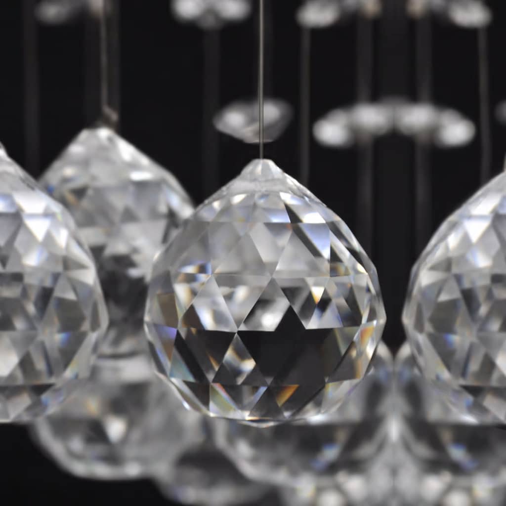 Plafondlamp met glinsterende glas kristallen kralen 8xG9 29 cm - Griffin Retail