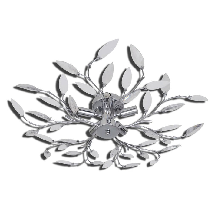 Plafondlamp met kristallen bladeren van acryl 5xE14 wit - Griffin Retail