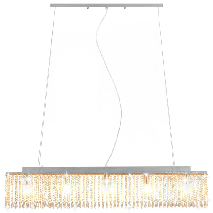 Plafondlamp met kristallen kralen 104 cm zilverkleurig - Griffin Retail