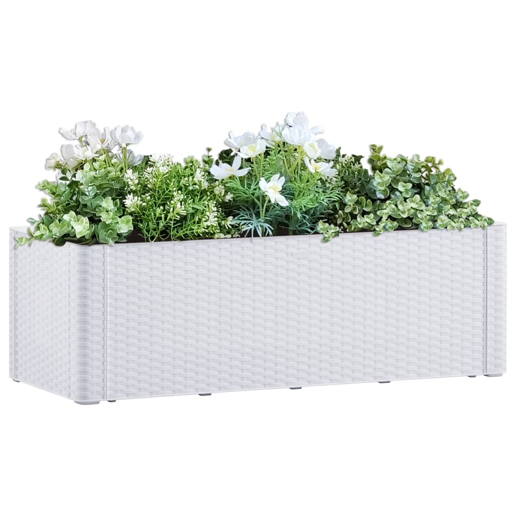 Plantenbak hoog zelfbewateringssysteem 100x43x33 cm wit - Retail