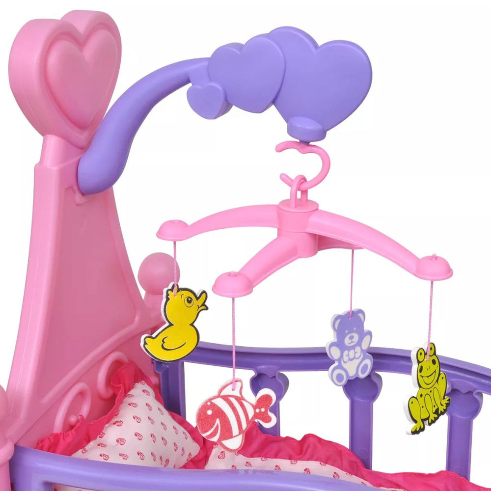 Poppenbed voor kinderen kinderkamer roze + paars - Griffin Retail