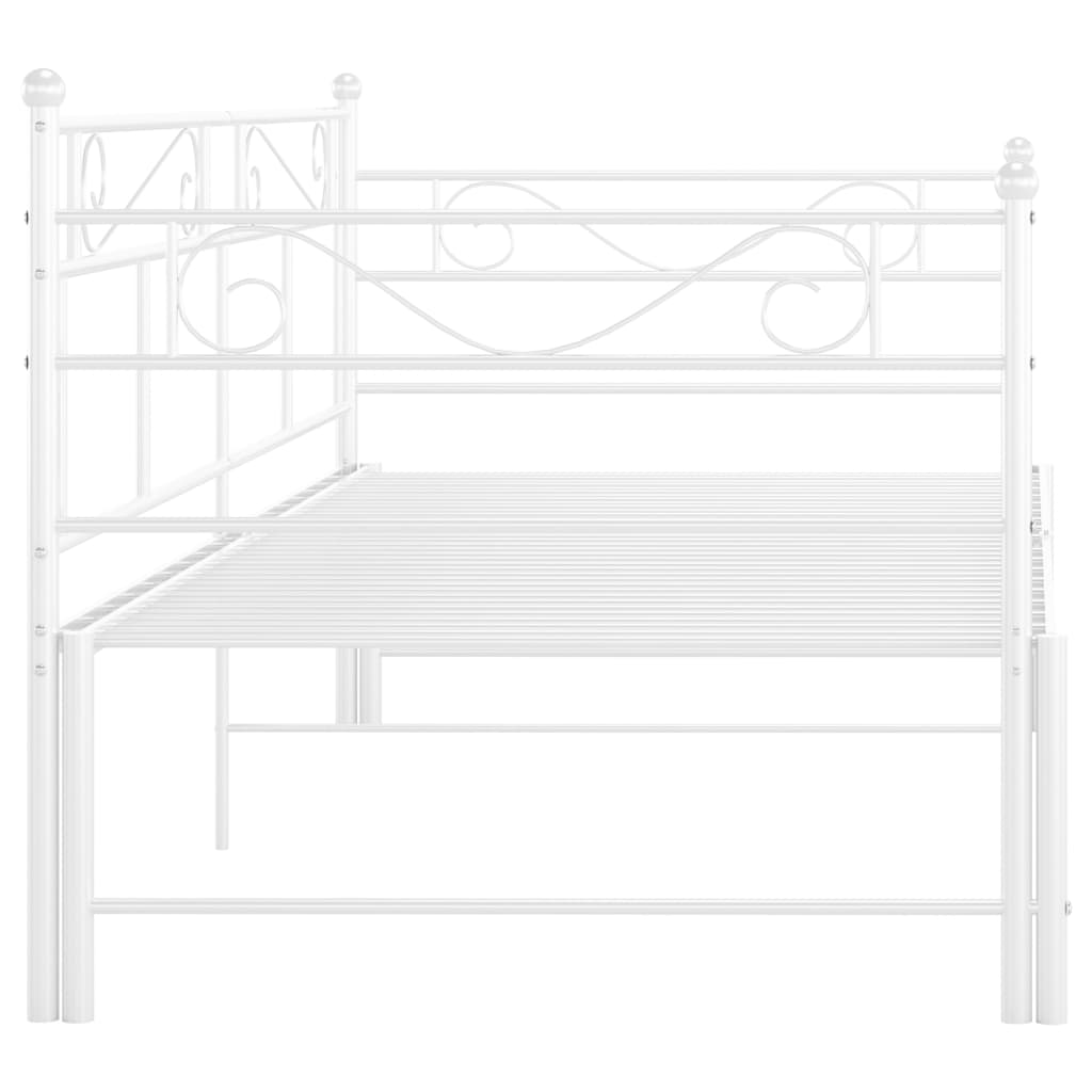 Slaapbankframe uittrekbaar metaal wit 90x200 cm - Griffin Retail