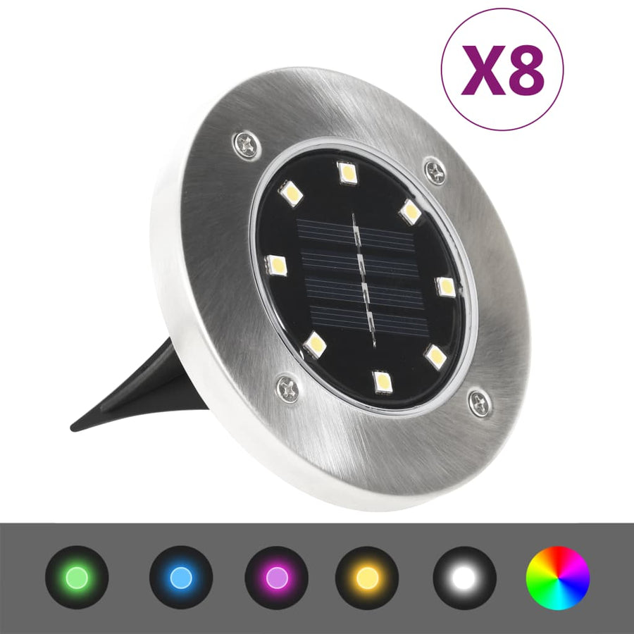 Solargrondlampen 8 st LED-lichten RGB-kleur - Griffin Retail