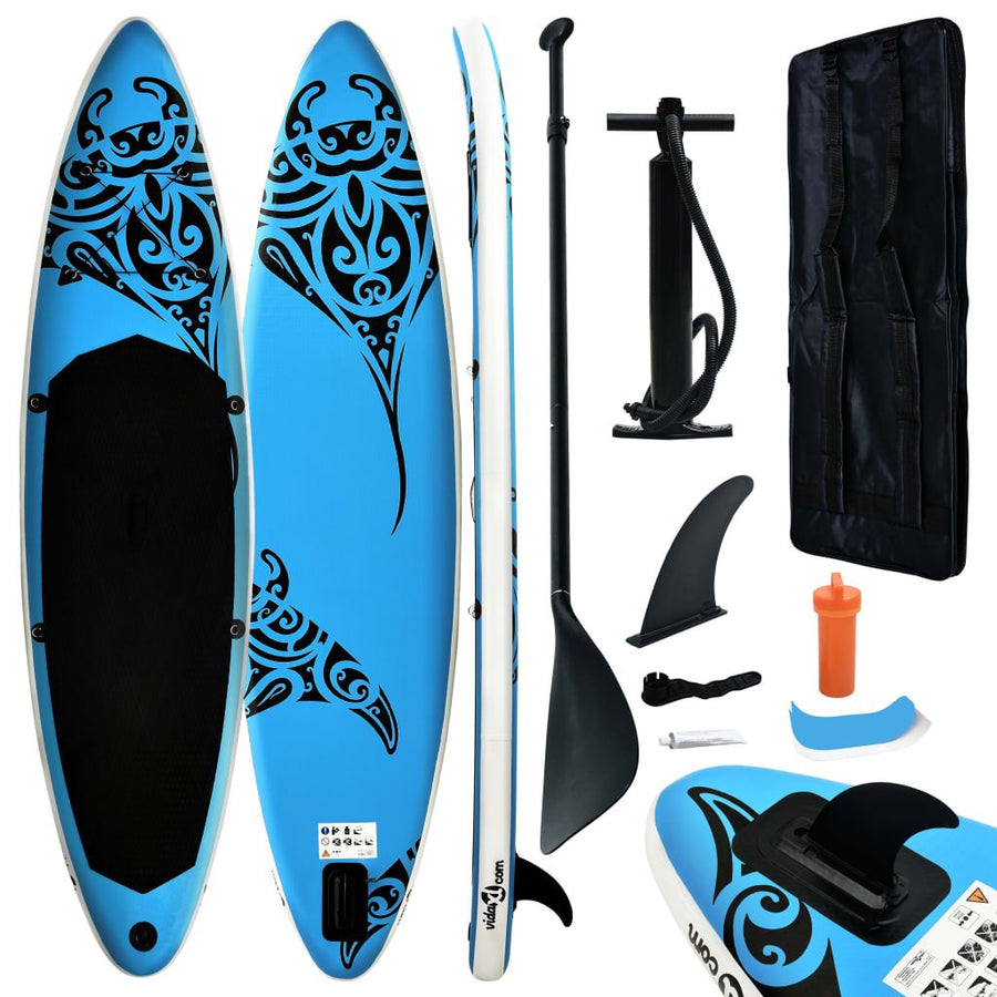 Stand Up Paddleboardset opblaasbaar 320x76x15 cm blauw - Griffin Retail