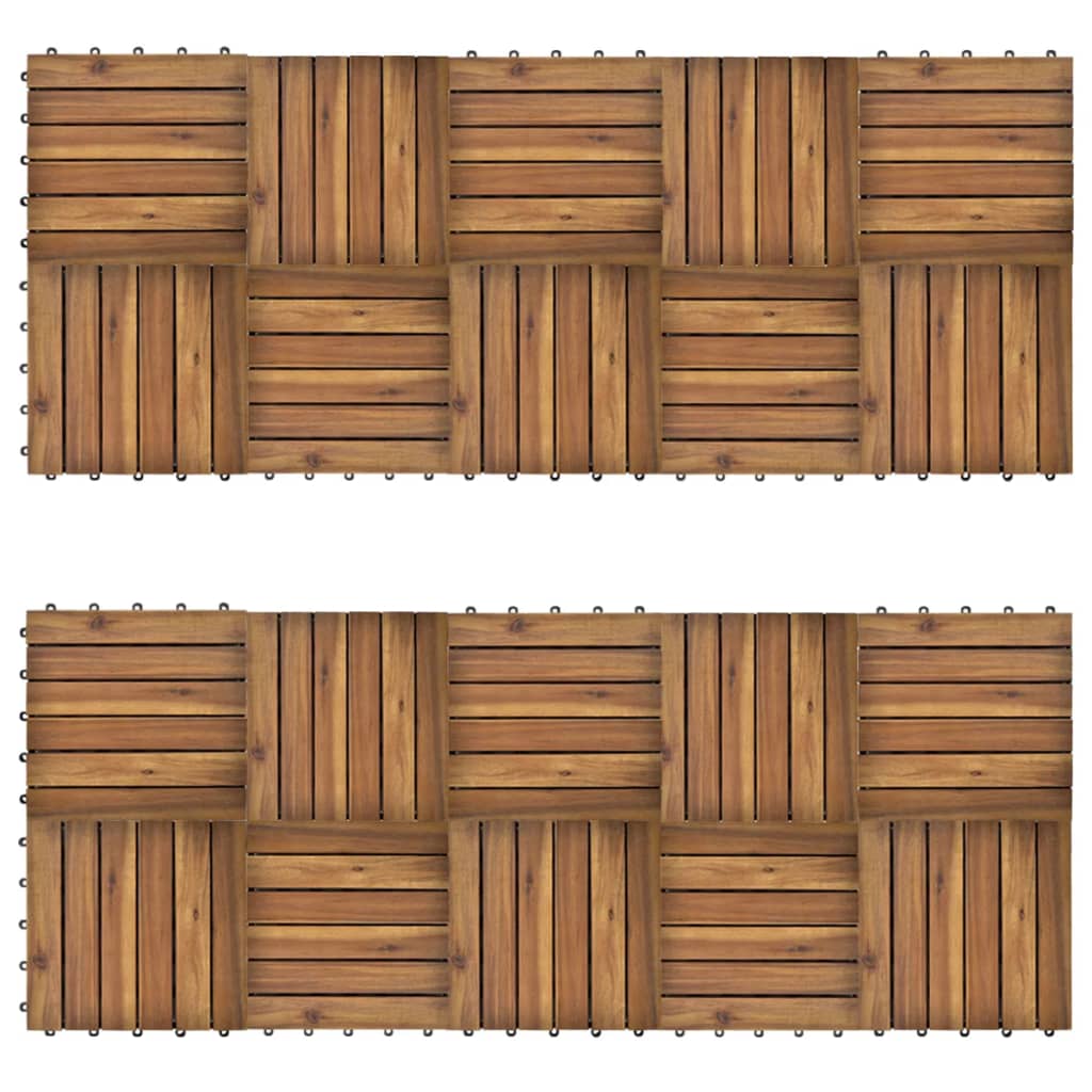 Terrastegels verticaal patroon 30 x 30 cm Acacia set van 20 - Griffin Retail